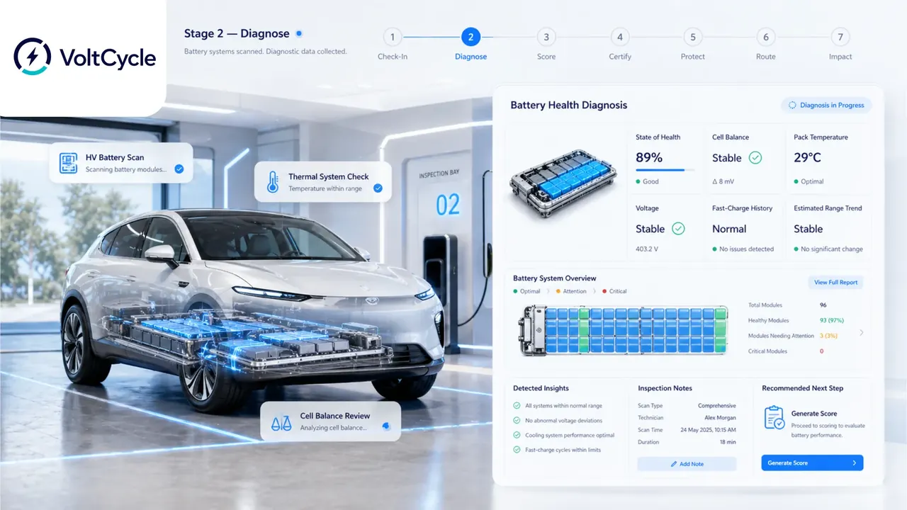 Diagnose — Battery systems scanned.